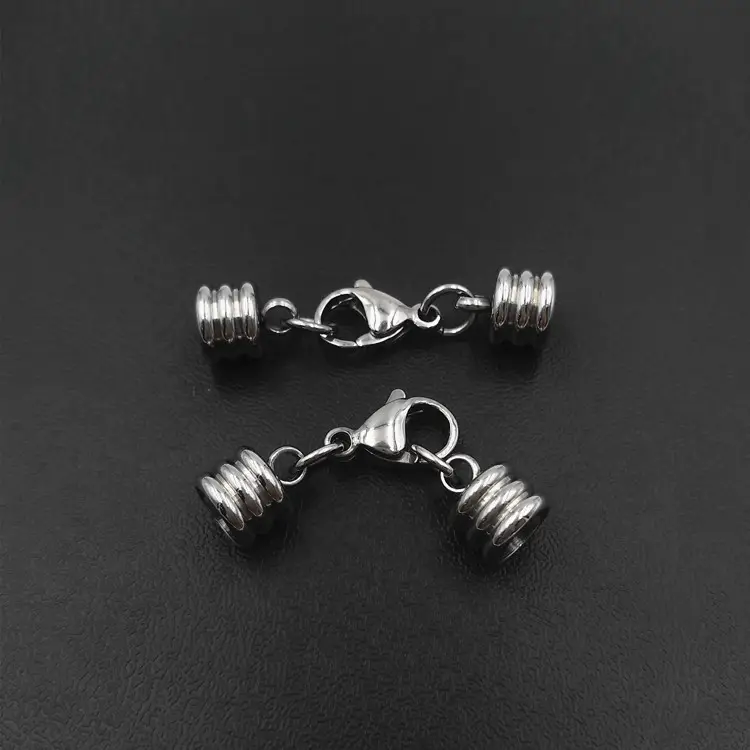 BXDT009 accessoires de bijoux en acier inoxydable fermoirs de homard avec fermoirs d'extrémité de filetage pour la fabrication de Bracelet/collier