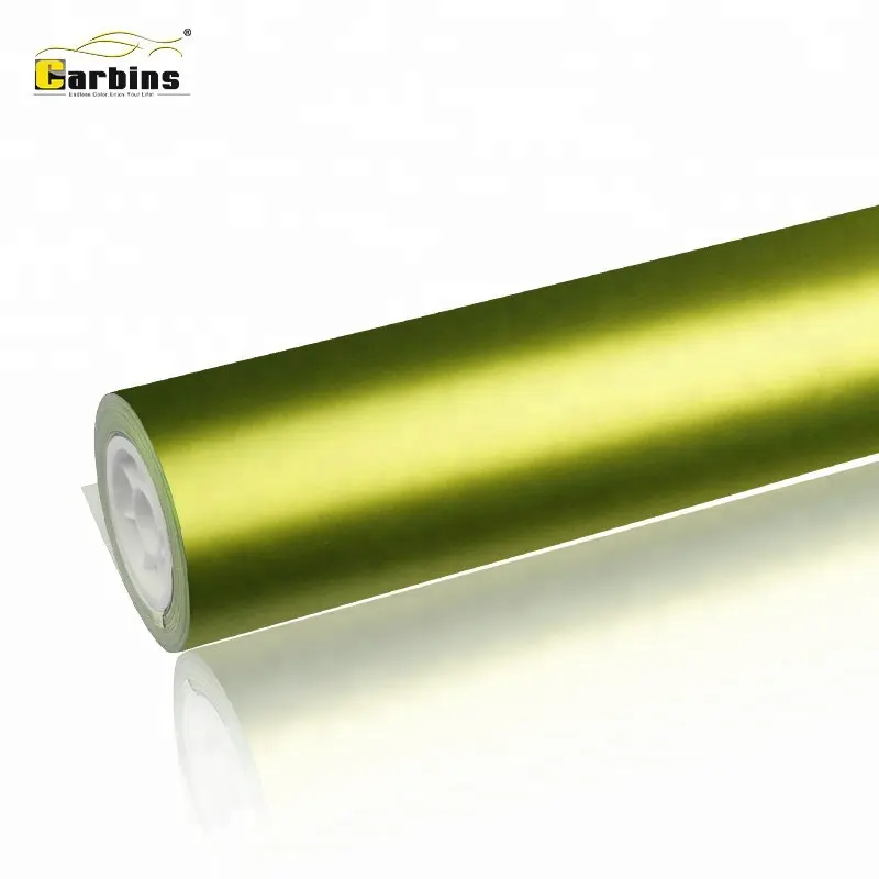 Carbins Film Lime Green Satin Chrome Vinyl Custom Wraps 5x60ft Roll Factory Wholesale