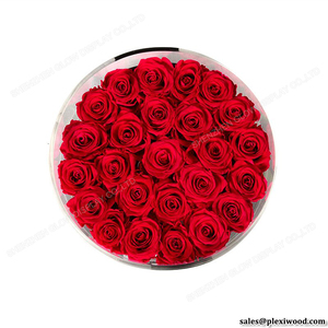 Özel Yuvarlak Çiçek Kutu Kalıcı Gül Kutusu Şeffaf Akrilik Çiçek Kutusu - Product Image 5
