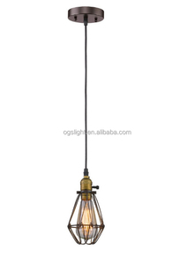 European <span class=keywords><strong>Cafe</strong></span> vintage Cage Shade techo Hotel lámpara colgante de hierro - Product Image 2