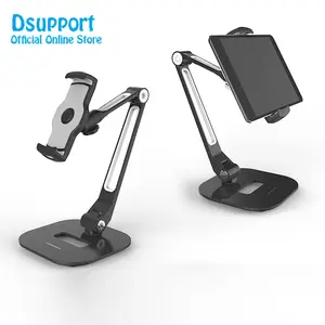 Multifunction 360 Rotation 4-11 inch Tablet PC Stand/ Mobile Phone Holder Metal Base Universal Foldable Lazy Tablet Support