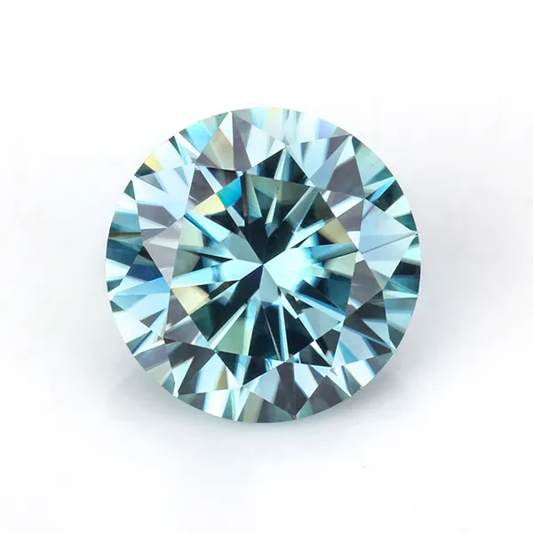 Starsgem cor azul 8h & a corte 1 carat 6.5mm, solto, moissanite diamante