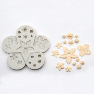 Molde de silicona con patrones de flores para Fondant, bonito molde de silicona con forma de flor para Chocolate, dulces y magdalenas - Product Image 1