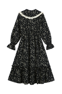 Vestido de Mujer con Estampado Floral y Cuello Peter Pan, Manga Larga, Zona de Compras para Compradores de Comercio Electrónico, MOQ Pequeño - Product Image 5