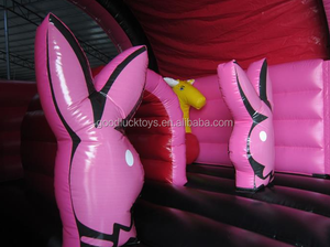 Juegos gonfia EN14960 solo adulti castello di salto commerciale/ponticelli gonfiabili della casa di rimbalzo/buttafuori gonfiabili di colore rosa - Product Image 4