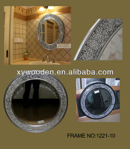 Vòng Crackle Tường Gương <span class=keywords><strong>Handmade</strong></span> Vỡ Kính <span class=keywords><strong>Mosaic</strong></span> Bạc Khung - Product Image 1