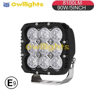 Đèn Làm Việc LED Vuông 5Inch 90W Chứng Nhận Emark 2022 Giá Tốt Nhất, Đèn Lái Xe Offroad Điểm Lũ 12V 24V 4WD - Product Image 2