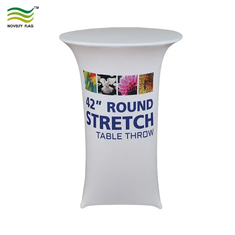 Custom Logo Gedrukt Ronde Tafel Cover Ronde Stretch Tafelkleed