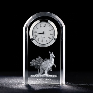 Mesa de escritorio láser 3d, recuerdo de boda personalizado profesional, transparente, reloj de cristal K9, recuerdo