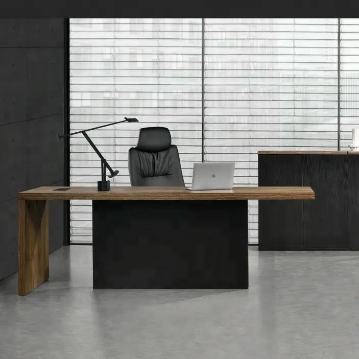 Mobiliário comercial de madeira estilo moderno escritório escritório de mesa executivo