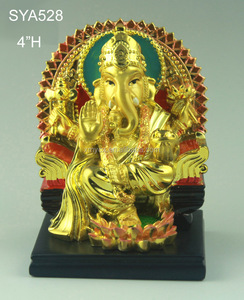 ポリレジン製ムルティ・プージャ・ガネーシュの家の装飾、金色のガネーシュ像 - Product Image 5