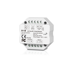 Gradateur Triac AC SKYDANCE S1-B 150W-360W, interrupteur à poussoir, gradation sans fil RF 0-100%, coupure de phase, lampes <span class=keywords><strong>LED</strong></span> - Product Image 3