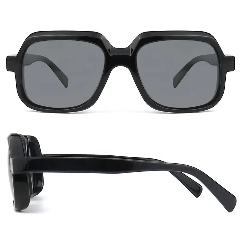 Square fashion design acetate polarized luxury UV400 protection lens sunglasses