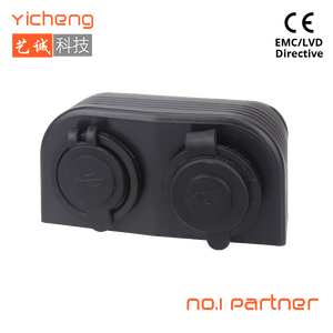 12V 24V 자동차 담배 라이터 소켓 두 구멍 텐트 커버 패널 마운트 듀얼 USB 충전기