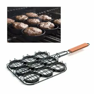 Hamburger <strong>Grill</strong> <strong>Basket</strong>,Steel Wire <strong>Basket</strong> Burger <strong>Basket</strong> Set - Product Image 1