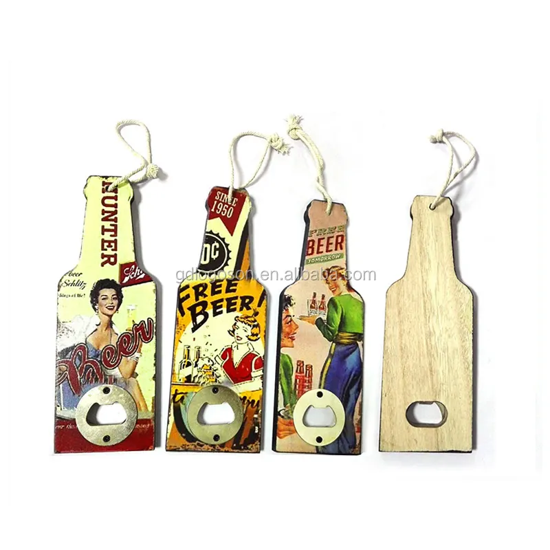 कस्टम अपने खुद की बोतल सलामी बल्लेबाज और लकड़ी फ्रिज चुंबक मुद्रित की बोतल के आकार का लकड़ी लकड़ी फ्रिज चुंबक