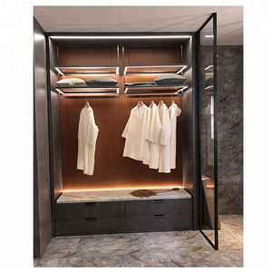 Porte en verre de cadre en Aluminium de garde-robe intérieure personnalisée dernière conception - Product Image 4