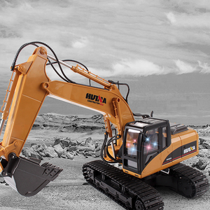 Escavatore Telecomandato, Veicolo da Costruzione Giocattolo <span class=keywords><strong>per</strong></span> <span class=keywords><strong>Bambini</strong></span>, Modellino in Lega di Escavatore, Camion Ribaltabile, Carrello Elevatore - Product Image 6