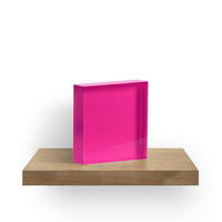 Bloc acrylique rose néon solide, bloc acrylique rose transparent