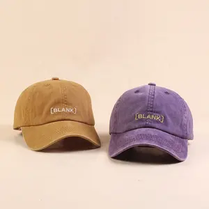 Wholesale custom embroidery unstructured cotton fabric washed baseball cap