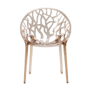 Venta al por mayor de muebles nórdicos para hoteles, moderno y elegante, transparente, de cristal ámbar, PC, silla de boda de plástico - Product Image 1