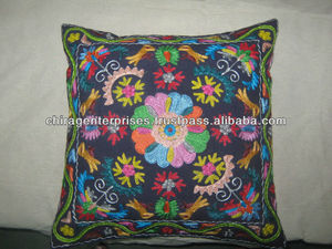 Wholesale Exclusive Indian Decorative Luxury Grey Hand Embroidered Living Room Hotel Cotton <b>Cushion</b> <b>Covers</b> for Home Sofa or Bed - Product Image 2