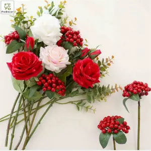 Di alta Qualità Artificiale della Rosa Fiore di Seta Lattice Rivestito Reale di Tocco Tabella di Cerimonia Nuziale Del Partito di Compleanno Della Decorazione Di Natale Hotel di Design