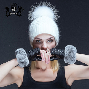 Without label White Rabbit wool raccoon fur tassel knitted hat - Product Image 2