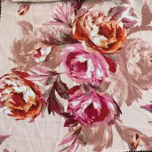 POLYESTER AND SPANDEX FABRIC BIG FLOWER DESIGN PRINT FABRIC BUBBLE CHIFFON FABRIC