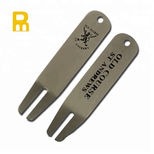 Pin Mei Tùy Chỉnh Khắc Laser Logo Kim Loại Bent Fork Golf Sửa Chữa Công Cụ Divot - Product Image 2
