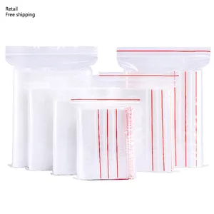 Einzelhandel 12*17CM White Ziplock Clear Transparent PE Zip Lock Plastiktüte für Clot #