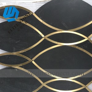 Sàn Gạch Cổ Điển Gạch Đồng Thau <span class=keywords><strong>Inlay</strong></span> Với Đá Cẩm Thạch Waterjet <span class=keywords><strong>Mosaic</strong></span> - Product Image 3