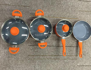 Ensemble de casseroles antiadhésives en céramique, aluminium, 7 pièces, comprenant une casserole de 16 cm + une poêle de 18 cm + des casseroles de 20/24 cm - Product Image 1