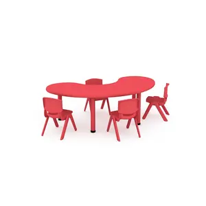 Table et chaise en plastique pour enfants, mobilier d'extérieur pour jardin d'enfants