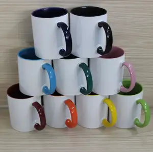 Intérieure de couleur à l'extérieur blanc sublimation tasse en céramique