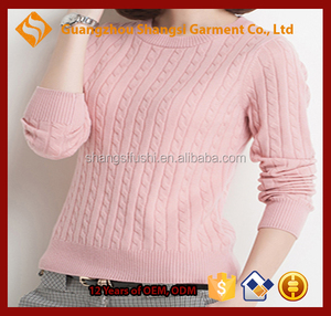Guangzhou mujeres suéter de cachemira de cuello redondo liso golpeteo - Product Image 2