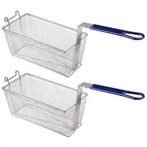 Fast food fried chips fish and chicken stainless steel material mesh fried basket