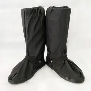 Mode PVC Lange rutsch feste Motorrad Regen Schuh überzug rutsch feste Übers chuhe Wandern Wieder verwendbare wasserdichte Stiefel abdeckung mit Reflektor