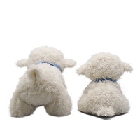 Jouets en peluche personnalisés de 9 ''en peluche blanche avec écharpe bleue
