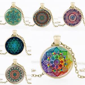 FT-Alibaba All'ingrosso Fancy Terrario di Vetro Turco Mandala Pendente Della Collana - Product Image 1