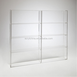 קיר רכוב אקריליק תקליטור DVD תצוגת מדפי, ברור/שחור אקריליק לגנוז - Product Image 3