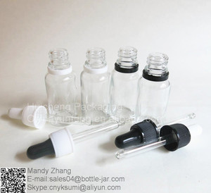 20 ML verre clair cosmétique bouteille d'huile avec <span class=keywords><strong>dameur</strong></span> gouttes évidente - Product Image 3