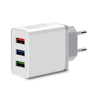 <span class=keywords><strong>Cargador</strong></span> de Viaje Universal de 5V 2.4A con 3 Puertos USB, Adaptador de Pared Portátil con Enchufe Europeo, <span class=keywords><strong>Cargador</strong></span> Inteligente para Teléfono Móvil, para <span class=keywords><strong>iPhone</strong></span> XS Max X, iPad, Tablet - Product Image 2