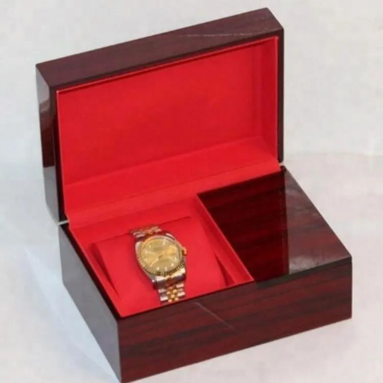 Caixa de relógio de metal de luxo personalizada, caixa de exibição de relógio de madeira