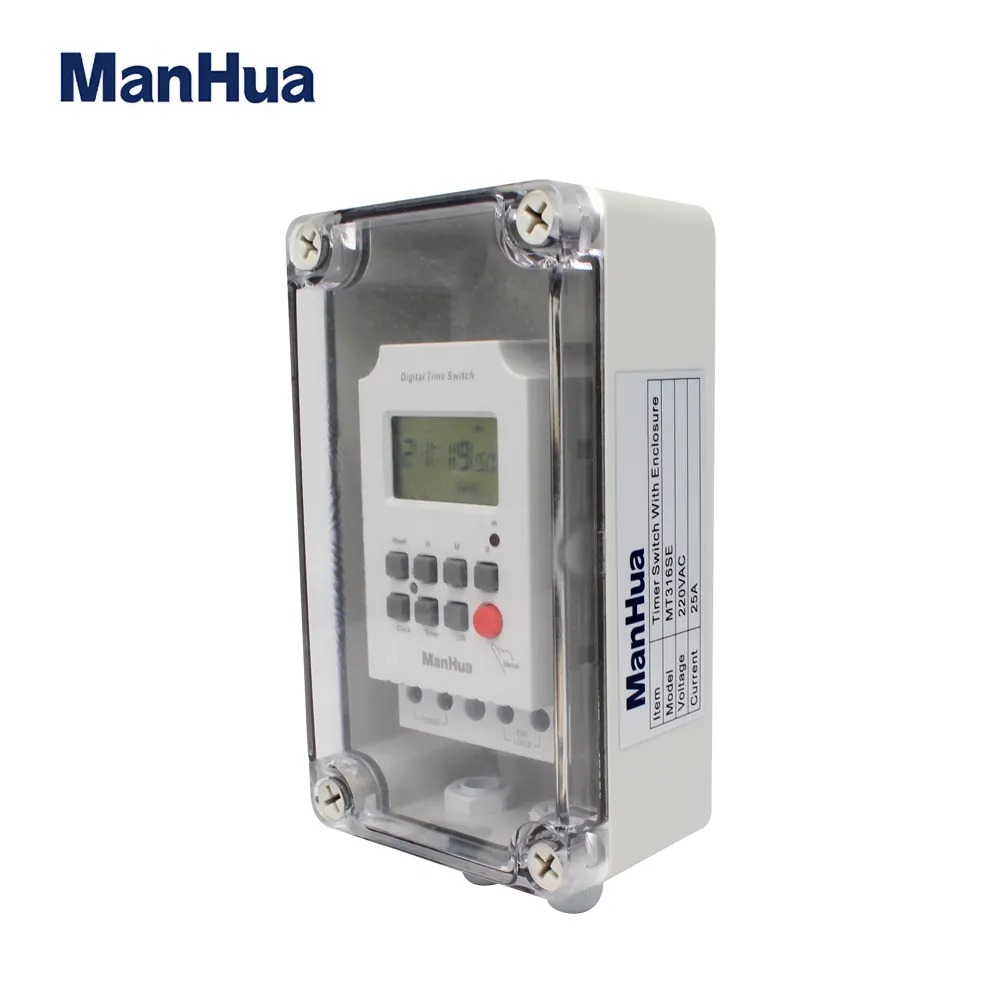 Manhua-Interruptor de temporizador Digital resistente al agua, 25 Amp, IP65, MT316SE