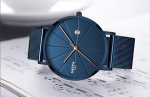 50 Pezzi Orologio NIBOSI 2321 Personalizzato con Logo, 40mm Unisex Ultra Sottile IP Blu Minimalista per Uomo - Product Image 6