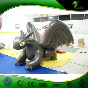 gonfiabili cartoon realistico promozionali gonfiabili drago nero modello animali - Product Image 2