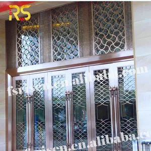 Villa porta de entrada moderna vidro de aço inoxidável decorativa portão para hotel