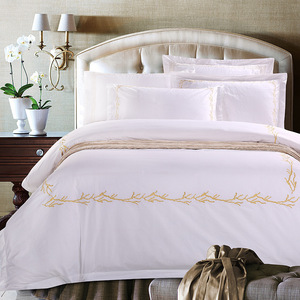 100% Cotton 350TC Sateen <strong>Queen</strong> <strong>Size</strong> Hotel Embroidery <strong>Duvet</strong> Cover Set - Product Image 2