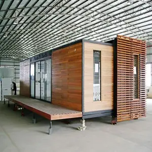 Alibaba Di Động Di Động Sang Trọng Bền Hiện Đại Thép Gỗ Glass Log Cabin Chi Phí Thấp Prefab Vận Chuyển Container Nhà